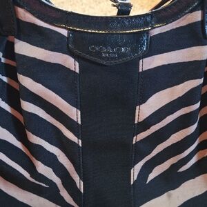 Coach Black and Pink Zebra Pattern Bag